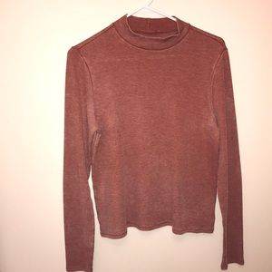 American Eagle Long Sleeve Mock Neck T-Shirt